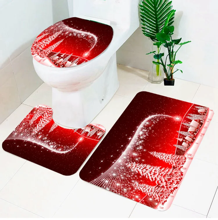 FENGRISE Santa Claus Curtain Rug Christmas Decoration For Home Bathroom Christmas Decor 2019 Navidad Ornament Gift New Year 2020