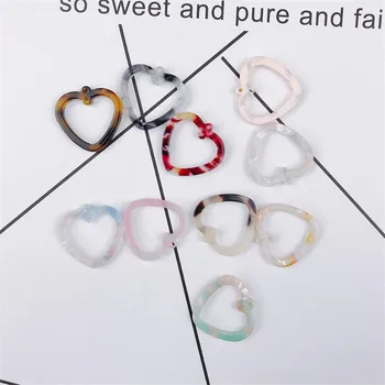 

10pcs/lot Heart-shaped Double hole Tag Acetic Acid Charms for Earring Pendant Earring Accessories diy Handmade jewelry making