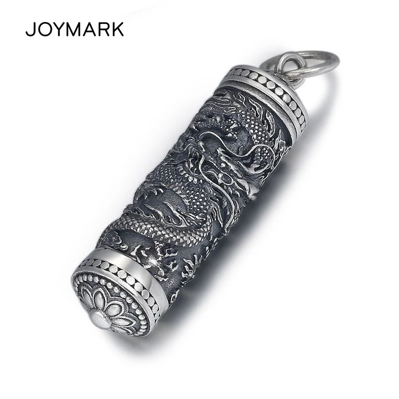 

Retro Thai Silver Dragon Pattern Cylinder-shaped Box Pendant Openable Pendant Fashion S925 Sterling Silver Jewelry TSP225