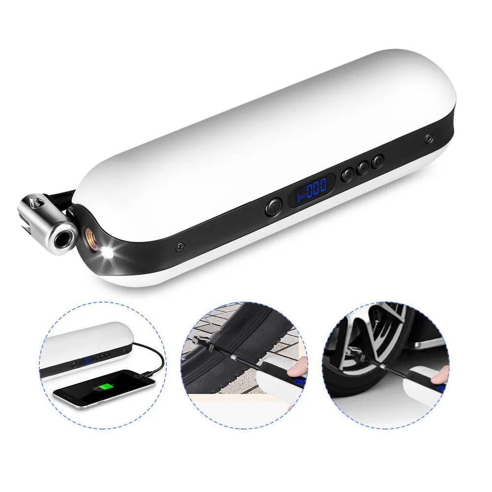 

150PSI Rechargeable Inflator Portable Bicycle Electric Inflator Cycle Air Pressure Pump MTB Road Bike Car Air Pump Bike Pump