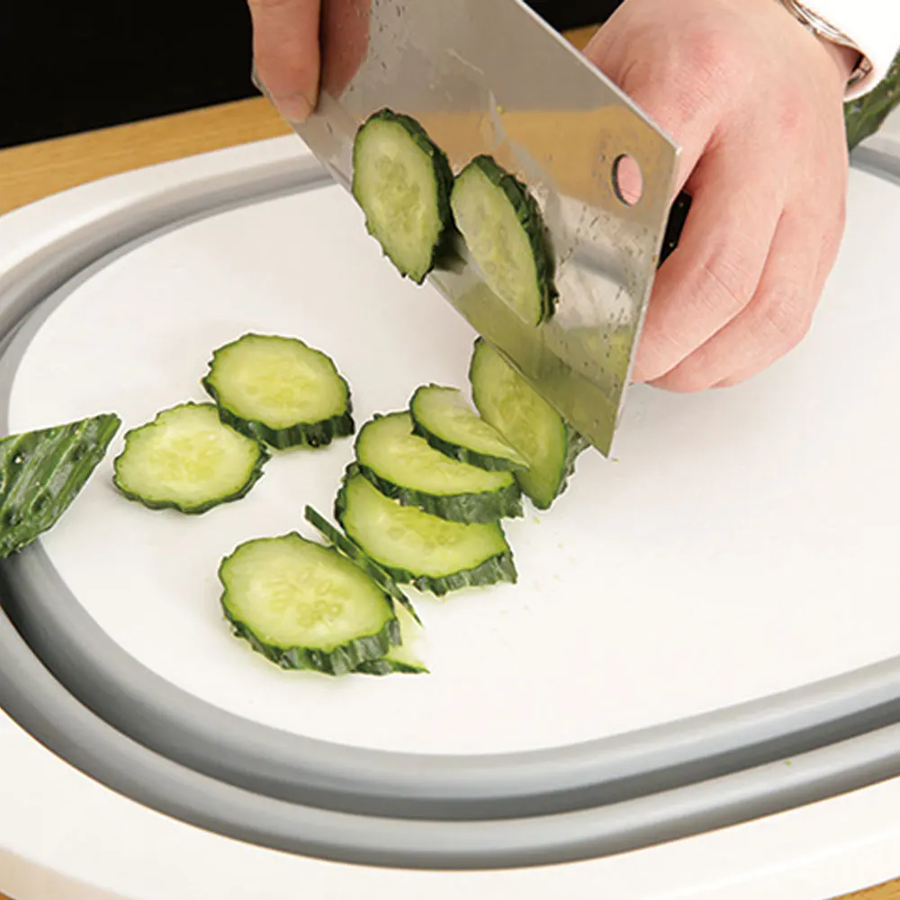 

Folding Cutting Board Home Multi-function Plastic Mold Mildew Board Cutting Vegetables Fruit Wash Drain Basket Kitchen Rectangle