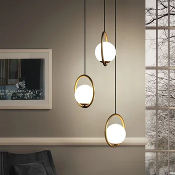 

Modern LED Pendant Lights Living Room Lighting Industrial Hanging Lustre Suspension Ball Glass Pendant Lamps Kitchen Fixtures