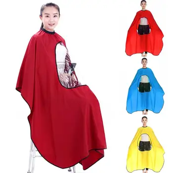 

Anti-static Transparent Adults Hairdressing Cloth Salon Barber Hair Cutting Gown Cape Apron With Viewing Window Hairdresser Wrap