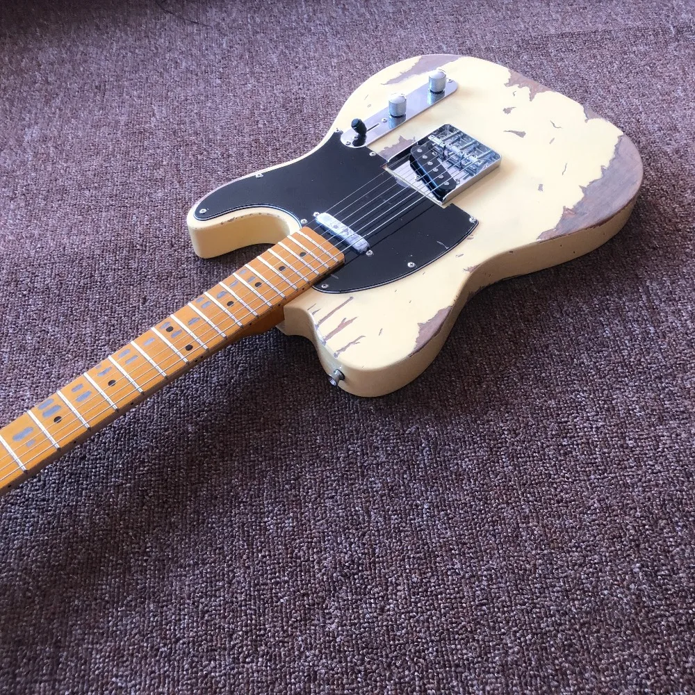 Ручная работа 6 струн клен гриф электрогитара, высокое качество пикапы gitaar Релики от руки гитара ra. Реальные фотографии