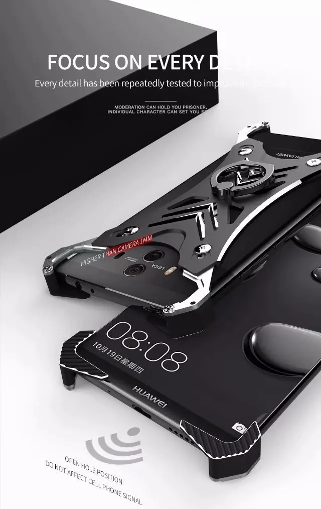 R-JUST для huawei mate 10 чехол металлический чехол задняя крышка для huawei mate 10 Pro с алюминиевой подставкой палец кольцо чехол для телефона