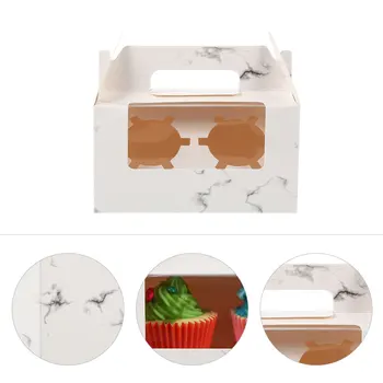 

10Pcs Paper Creative Durable Packaging Box Cake Box Marbling Cake Box for Cake Shops
