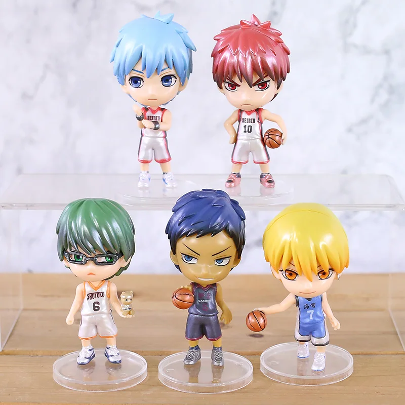 

Kuroko No Basket Kuroko Tetsuya Kagami Taiga Midorima Shintaro Kise Ryota Aomine Daiki Q Version Toys Dolls Set