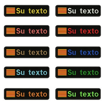 

Catalonia Flag Embroidery Custom Name Text Patch Stripes badge Iron On Or Sew On Or Velcro Backing Patches For Clothes Backpack