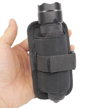 

Tactical Outdoor Flashlight Pouch Rotatable 360 Degrees For Hunting Sports LED Lighting Clip Torch Durable Nylon Holster Belt
