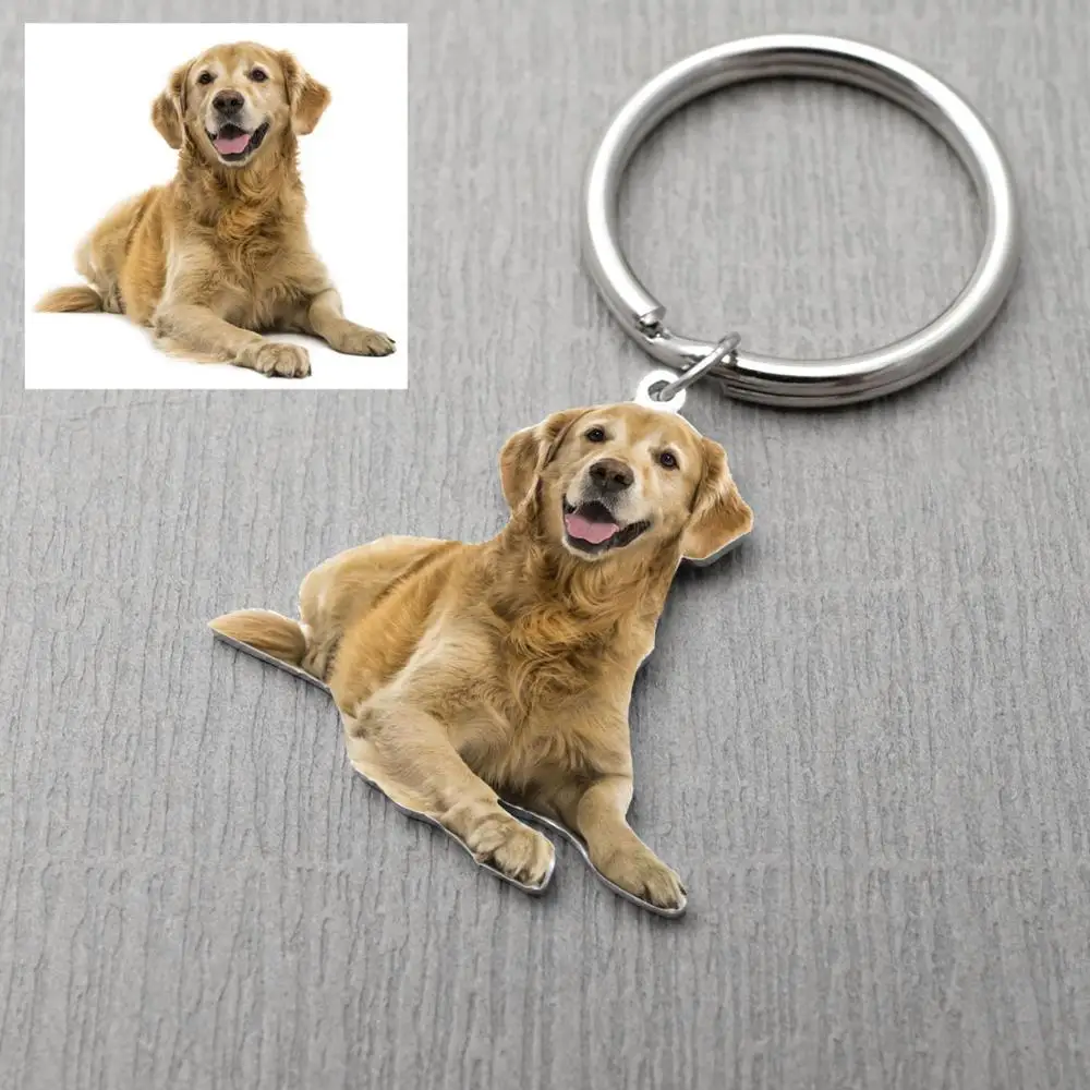 Llavero con foto personalizada para mascotas, llavero con foto de perro, regalo de recuerdo para amantes de las mascotas, regalo de Navidad