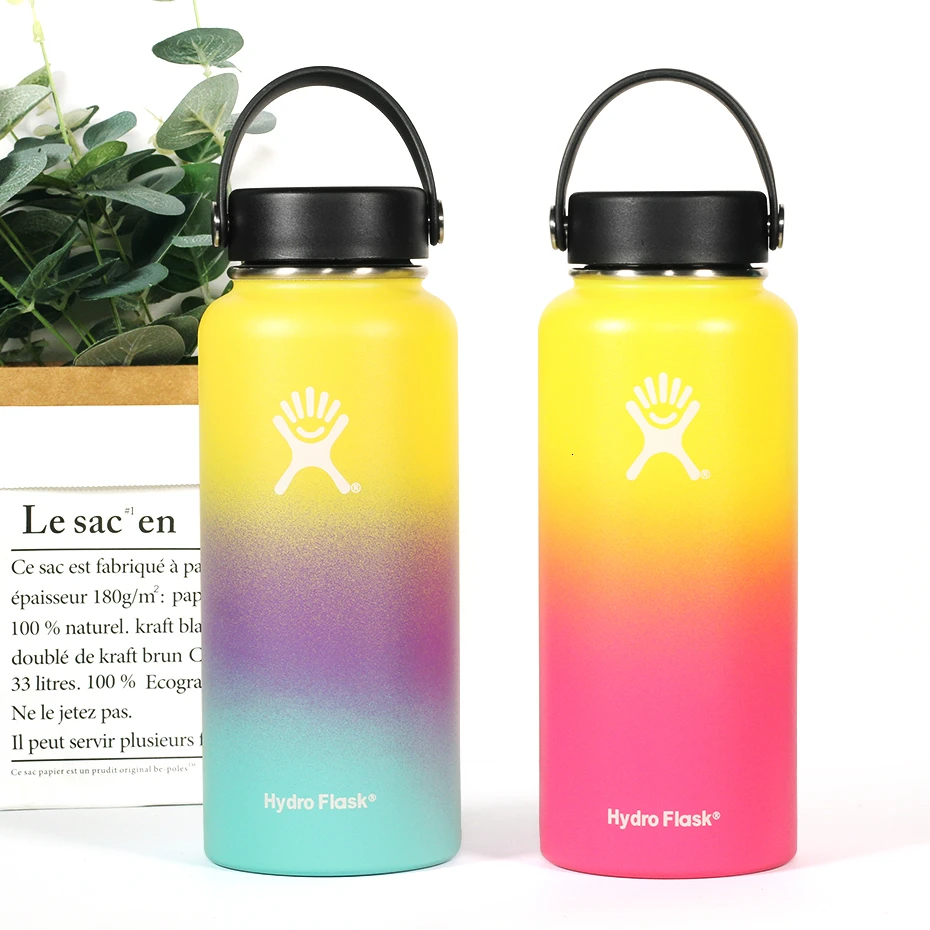 Карамельные цвета гидро Flask18OZ 32 унции чайник теплоизоляция нержавеющая сталь Спорт на открытом воздухе износостойкий термостойкий чайник