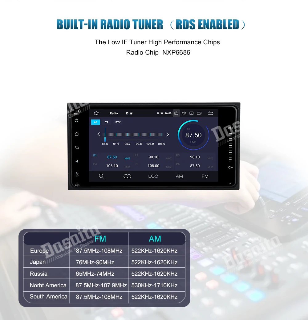 Dasaita " Android 9,0 Автомобильный gps плеер Navi для Toyota Corolla Camry Prado RAV4 Hilux VIOS с 2G+ 16G четырехъядерным стерео Авто радио