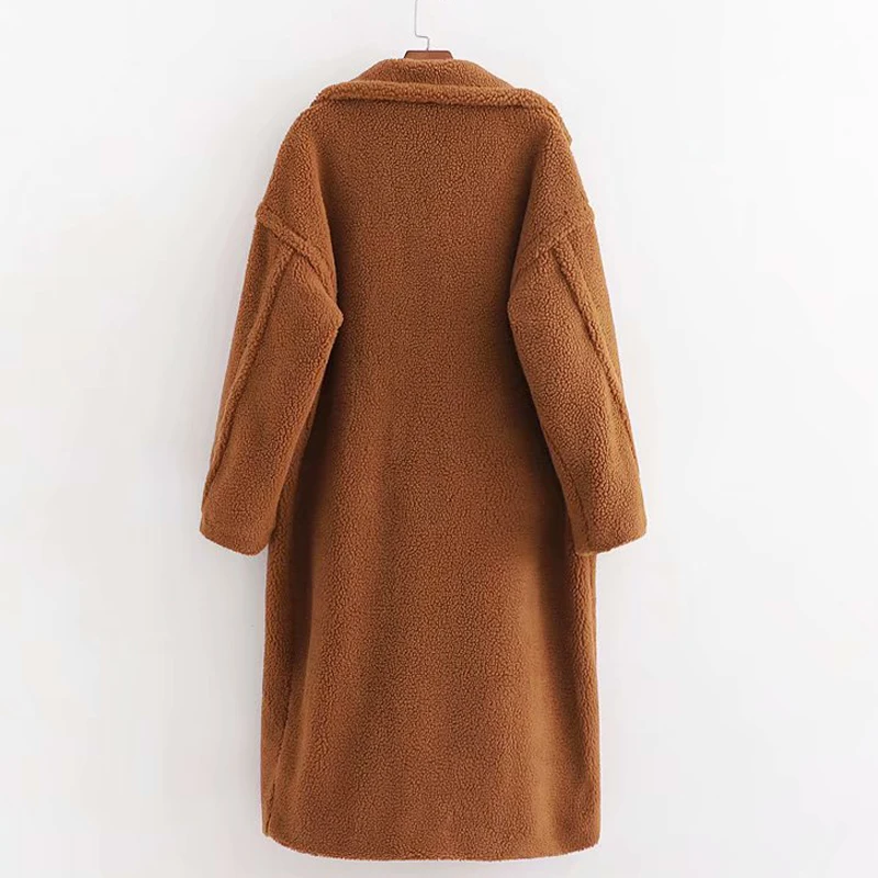 AGong, пальто из искусственного меха ягненка, женские модные двубортные куртки, женские элегантные пальто с отложным воротником, женские пальто JL