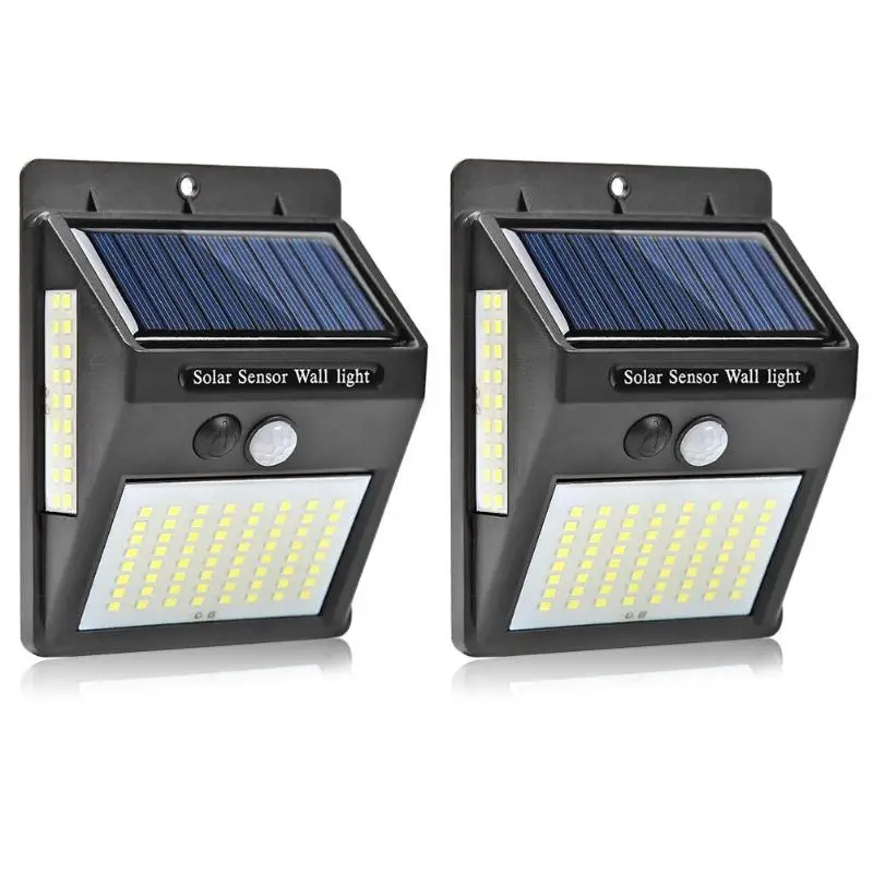 100LED Solar Motion Sensor Wall Light Outdoor Waterproof Yard Security Lamp - Испускаемый цвет: B 1PCS