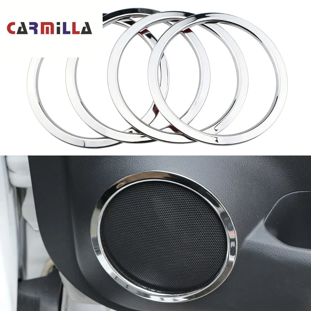 Weigesi for Nissan Rogue 2014-2019 Accessories Real Carbon Fiber Inner Door Speaker Ring Cover Trim 4Pcs 