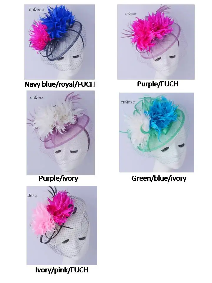 Arrival,Sinamay fascinator straw hats women's hat fedora with feathers and veiling for Kentucky Derby church wedding party races