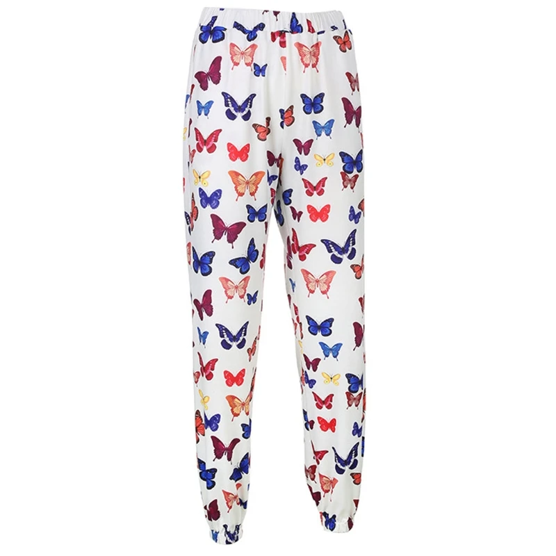 

Women High Waist Jogger Pants Butterfly Print Baggy Sweatpants Hip Hop Trousers