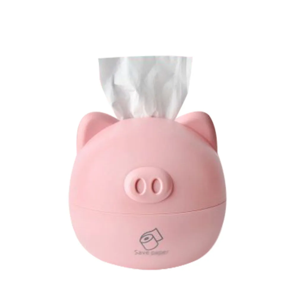 Pink(Pig) Креативная мультяшная бумажная коробка насосная салфетница домашний туалет коробка многоразовая домашняя тканевая коробка кухонные принадлежности орнамент - Цвет: Pink(Pig)