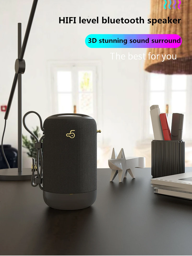 Портативный Bluetooth динамик автомобильный Открытый водонепроницаемый беспроводной усилитель стерео музыка 3D объемный звук Поддержка FM TF карта Aux вход
