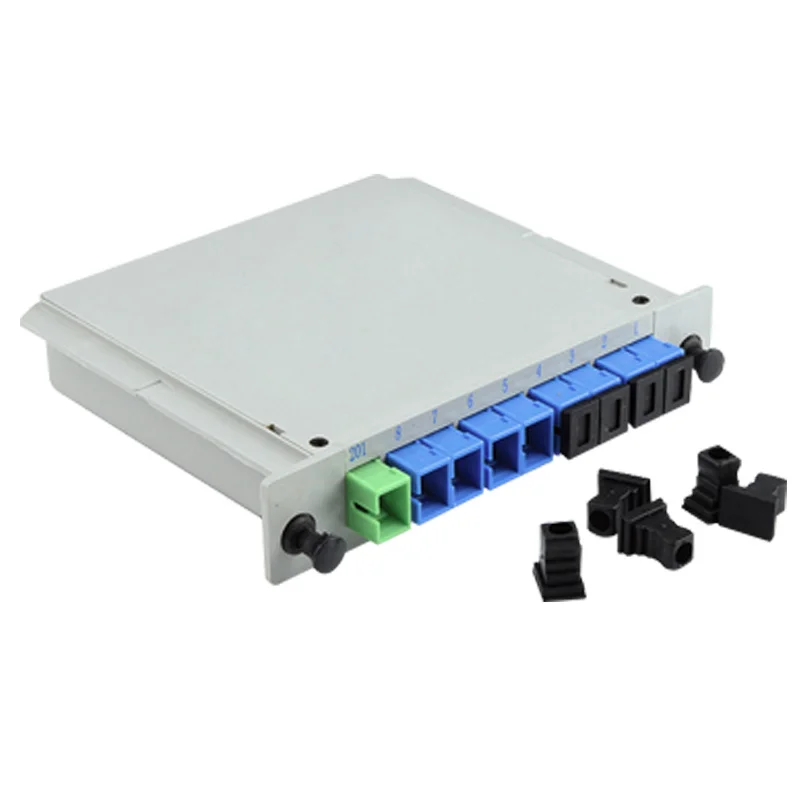 Free Shipping PLC Cassette Insertion Type SC APC 1x8 Fiber Optic Splitter 1x8 SC UPC Fiber Optical Box FTTH 1x8 PLC Splitter box