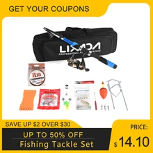 Lixada набор рыболовных снастей с 2,1 м телескопическая Стекловолоконная рыболовная морская Удочка спиннинговая катушка приманки Крючки сумка комплект морской воды пресноводный