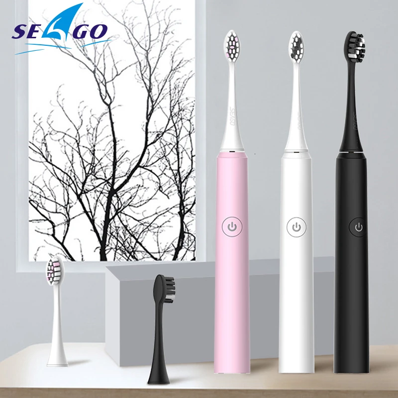 

SEAGO Sonic Electric Toothbrush USB Rechargeable Upgraded Ultrasonic Tooth brush Adult Waterproof IPX7 Timer 5 Modes S2
