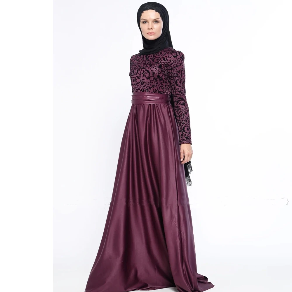 Long Muslim Long Sleeve Evening Dresses With Hijab 2020 Plus Size Muslim Pattern Floor Length Moroccan Kaftan Formal Party Gown Evening Dresses Aliexpress