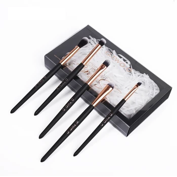 

5pcs/set Brushes For Makeup Soft Synthetic Hair Wooden Handle Eyeshadow Brush With Gift Box Cosmetics Kit