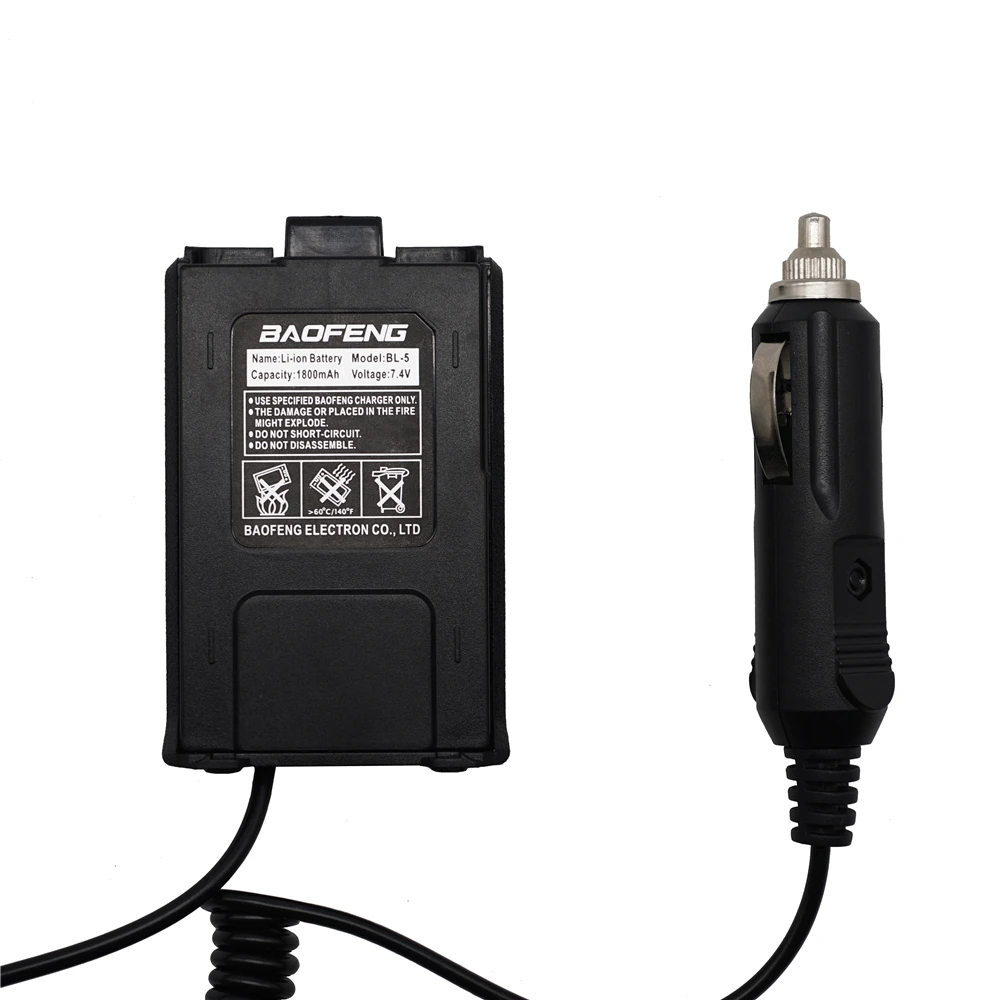 Baofeng-walkie-talkie UV-5R con cargador de coche, Radio portátil de dos vías con batería, adaptador de carga para Walkie Talkie, BF-F8 UV5R