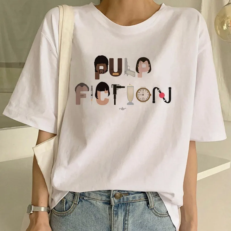 Женская футболка с забавным принтом из фильма Pulp fiction, Миа Харадзюку, Ulzzang, летняя футболка, модная Дева Мэри Миа, футболка, женские футболки - Цвет: 576