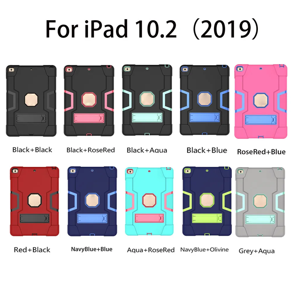 Чехол для планшета для нового iPad 10,2 дюймов 7-й бронированный чехол Гибридный ударопрочный Прочный противоударный сверхпрочный чехол 2 в 1