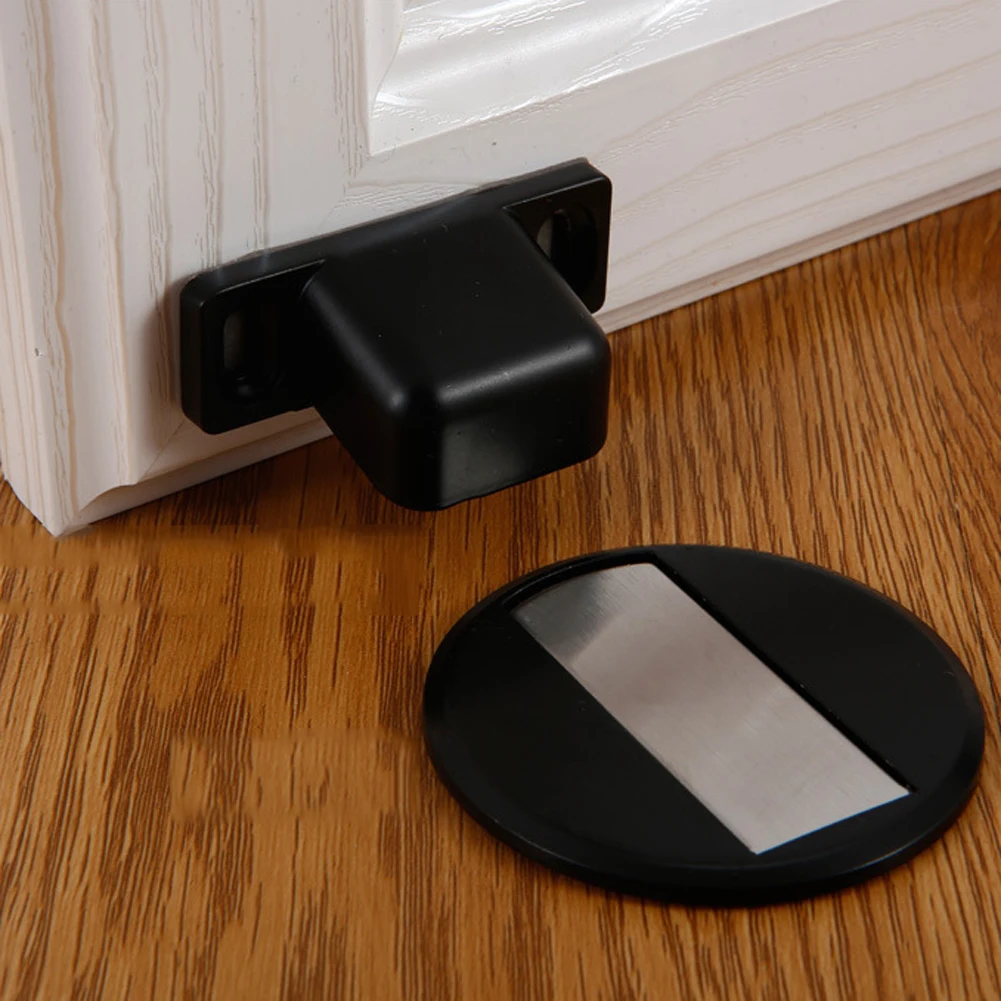 

1pcs Magnetic Door Holder Stopper Invisible Doorstop Wall Floor Mount Safety Catch Zinc Alloy Gate Resistor Doorstop Door Holder