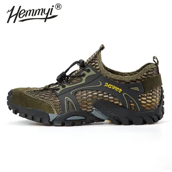

Hemmyi 2020 Summer Mesh Hiking Shoes Comfortable and Breathable Mens Shoes Lightweight Non-slip Wear-resistant Men Sports Shoes