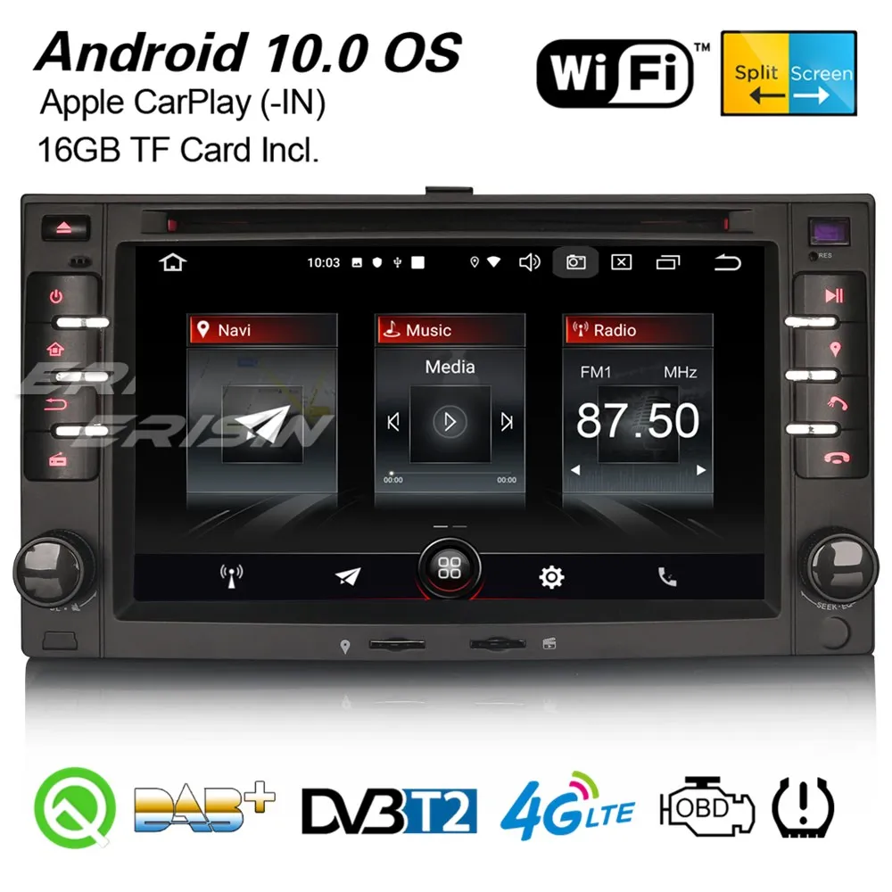 Erisin 2732 3 UI Android 10 0 DAB + WiFi CarPlay автомобильное Стерео GPS Bluetooth DVR 4G для KIA Sportage RIO CARNIVAL CEED