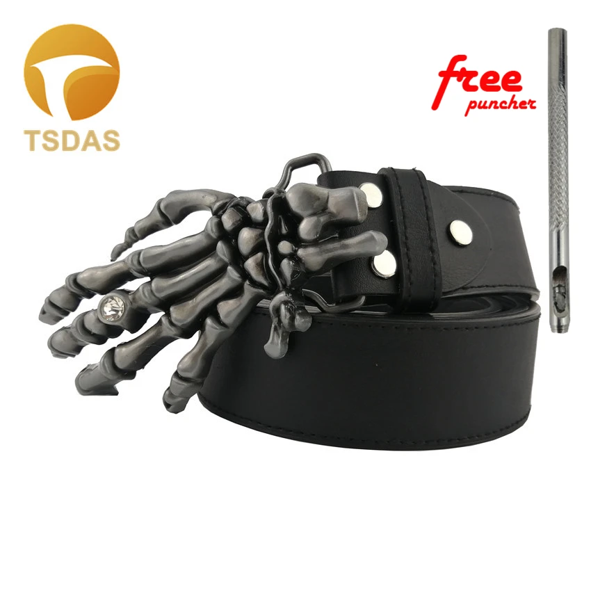 diamond skull belt buckle