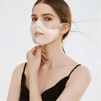 

Facemask Face Shield Combine Plastic Motorcycle Face Mask Transparent Visible Lip Language Mask Mascarillas Lavables New Arrival