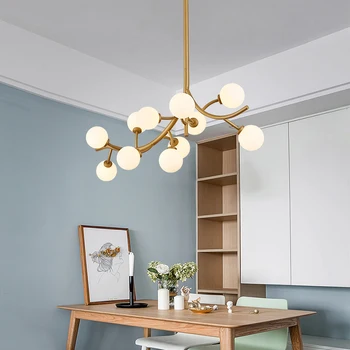 

Ceiling lights Nordic creative personality tree-shaped restaurant glass ball lamp high-end after the new ceiling lights