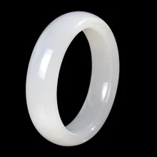 Прямая натуральный нефрит браслет белый Афган нефрит Браслеты круглые расширяющиеся браслеты подарок для женщин ювелирные изделия из камня