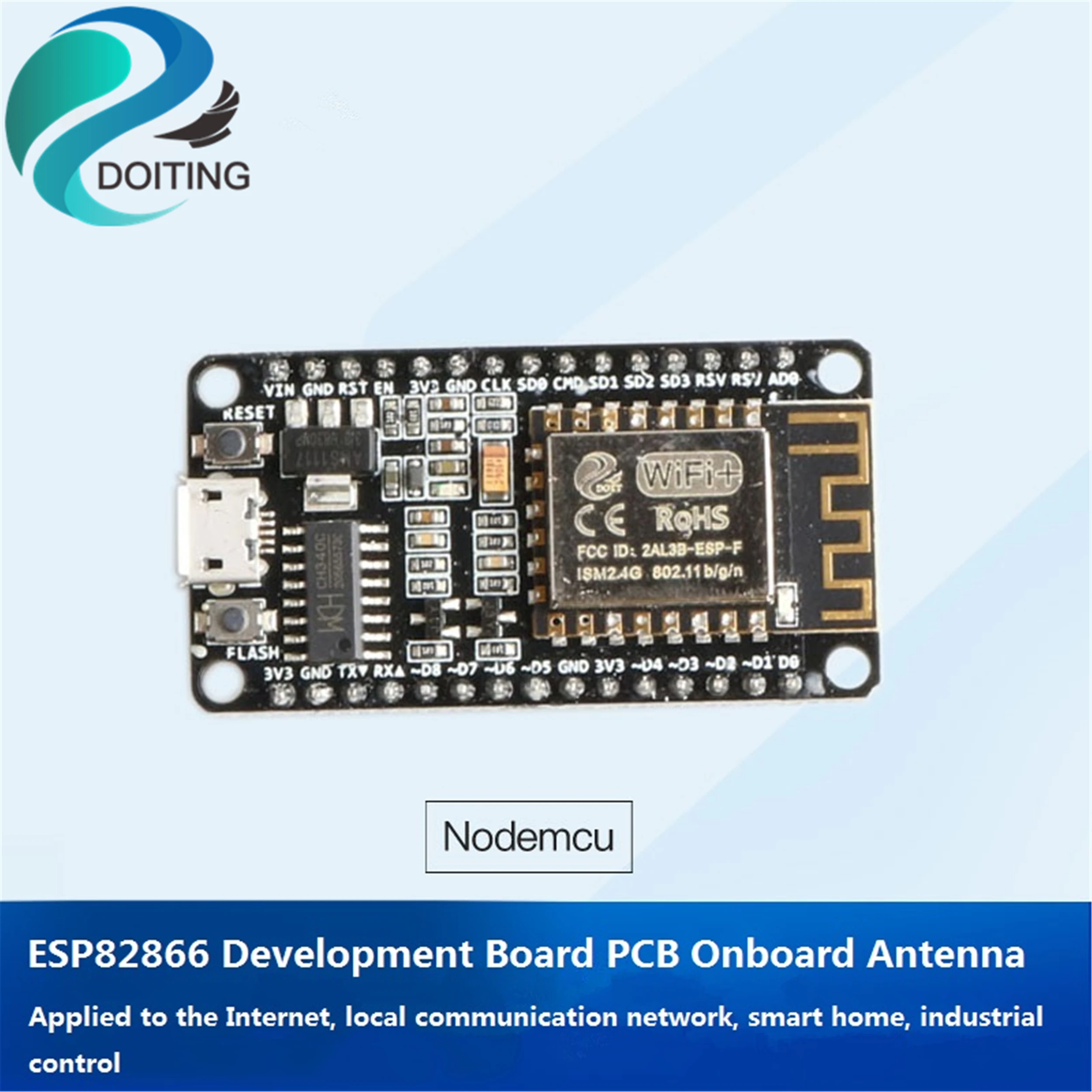 Макетная плата DOITING ESP8266 беспроводной модуль Wi Fi NodeMCU IoT совместим с NodeMCU/ESP 12E PCB