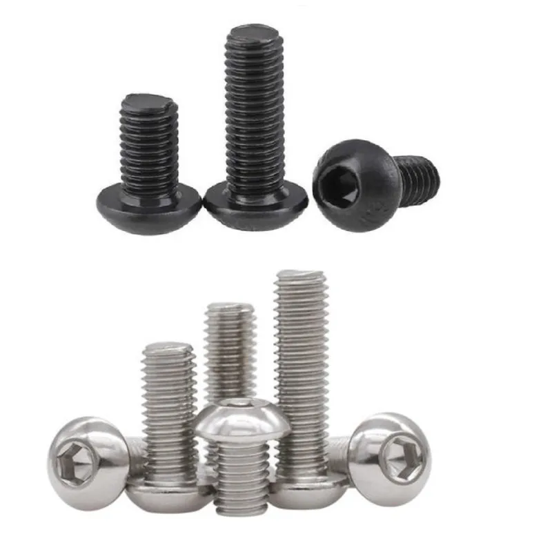 5-50PCS Allen Key Head iso7380 M2 M2.5 M3 M4 M5 M6 Stainless steel 304 or 10.9 black hex socket button  head machine screw