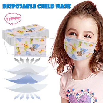 

15PC Kids Children Cartoon Printing Cotton Mouth Cover Outdoor Anti Dustproof Quick-drying Face Cover Reusable Simple mascaras