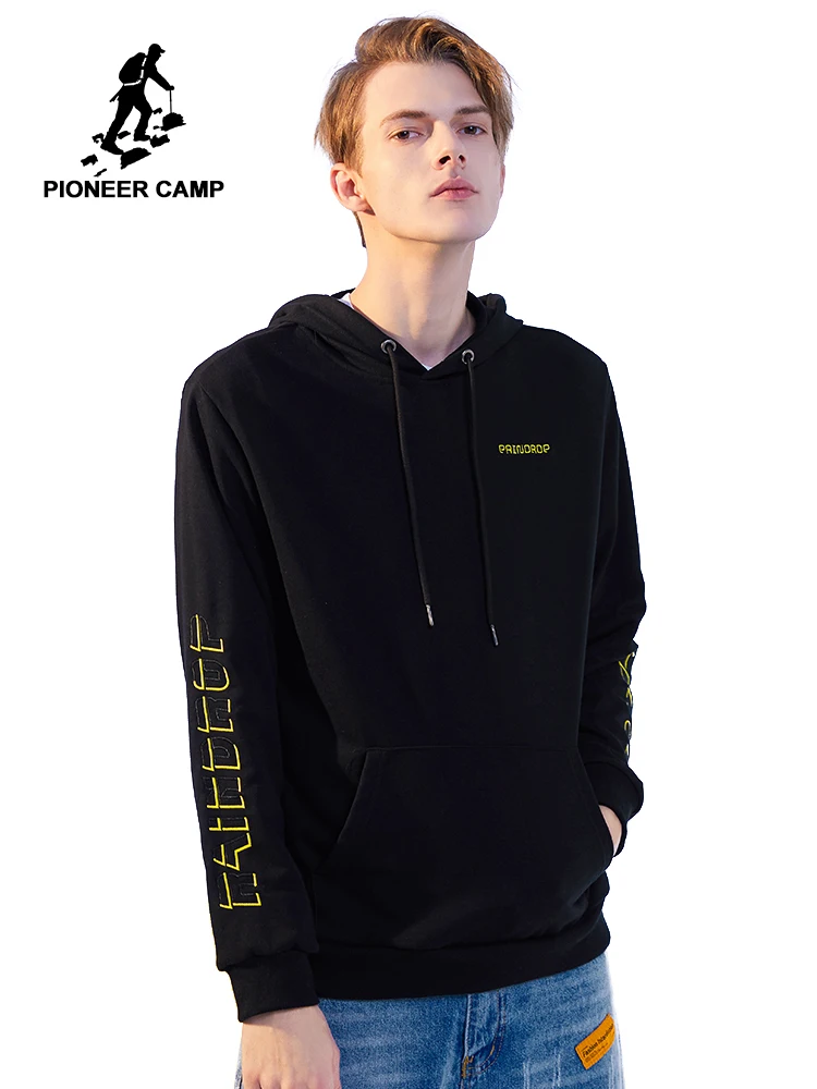 Свитшот Pioneer Camp мужской с капюшоном уличная одежда надписью и вышивкой худи в