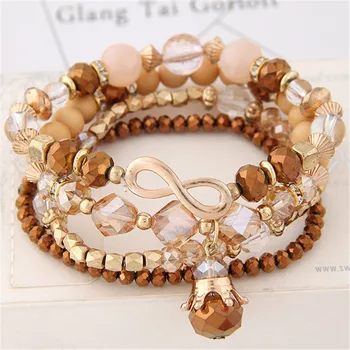 

DIEZI Ethnic Simple Korean Crystal Bead Bracelets for Women Bracelet Natural Stone Charms Wristband Bracelet pulseira feminina