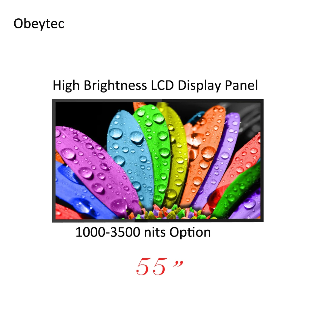 Obeytec 55 дюймов высокой яркости 1500cd/м² ЖК-панель, fdh дисплей из-за цветопередачи монитора, ПК, интерактивных терминалах, цифровых носителях рекламы, используя, высокое качество