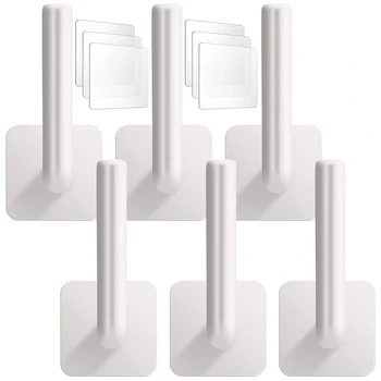 

6 Pieces Adhesive Paper Towel Holder No Drilling Wall Mount Paper Towel Rack Dispenser with 6 Pieces Adhesive Stickers