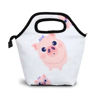 

Pig Lunch Bag Boxes Bags Portable Insulated Picnic Food Box for Women Men