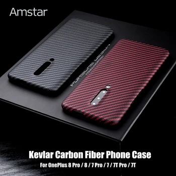 

Amstar Carbon Fiber Protective Case for OnePlus 8 Pro 7 7t Pro Ultra-thin Anti-fall Anti-fingerpr Kevlar Carbon Fiber Cover Case