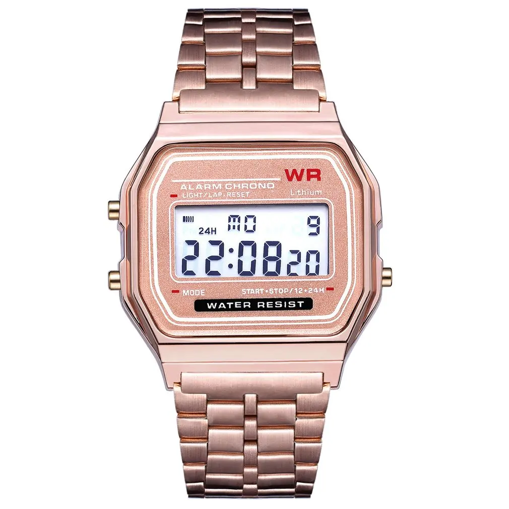 Светодиодные электронные часы Wr F91W стальной ремень A159 Harajuku стиль модные часы многофункциональные светодиодные настольные часы - Цвет: 3