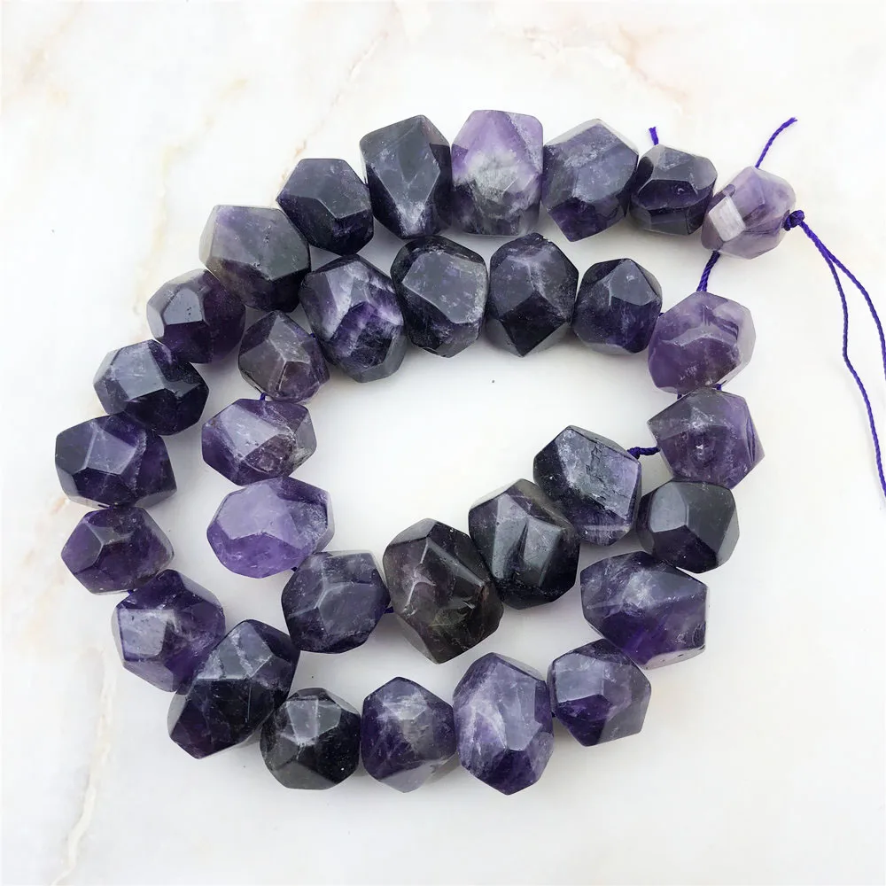 100% Natural Irregular Amethysts Beads Gem Purple Crystal Quartz Nugget Beads Top Grade Faceted Charm Stone For DIY Necklace
