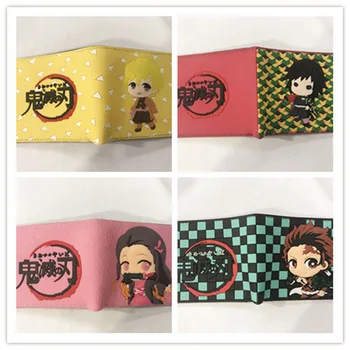 

Anime Demon Slayer Wallets Japanses Anime Figure Printing Women Short Wallets Unisex Men Money Bags